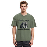 Tokyosol I Do Not Think Silly Raccoon Washed T Shirt