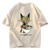 Tokyosol Ramen Lover Robot Cat Washed T Shirt