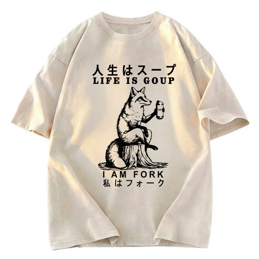 Tokyosol Life Is Soup I Am Fork Funny Washed T Shirt