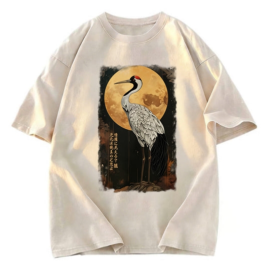 Tokyosol Vintage Japanese Crane Kanji Washed T Shirt