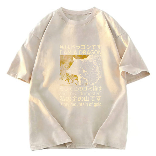 Tokyosol I Am A Dragon And This Dumpster Is My Mountain Of Gold Back Washed T Shirt