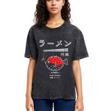 Tokyosol Fugu Ramen Japanese Retro Print Jean T Shirt