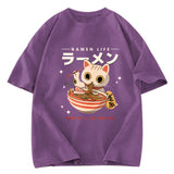 Tokyosol Lucky Cat Ramen Life Washed T Shirt