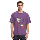 Tokyosol Japanese Art Birds On Cherry Blossom Washed T Shirt