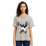 Tokyosol Raccoon Weightlifting Funny Washed T Shirt