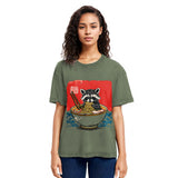 Tokyosol Ramen Lover Raccoon Washed T Shirt