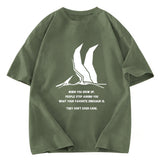 Tokyosol Funny Dinosaur Washed T Shirt
