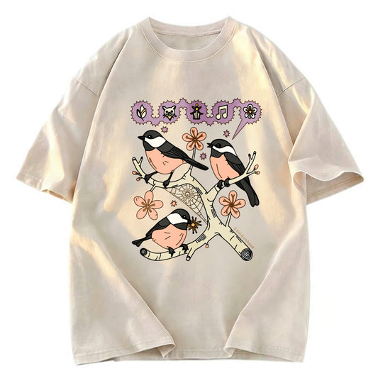 Tokyosol Chickadee Fleece Lined T Shirt