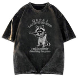 Tokyosol Raccoon Disturbing The Peace Washed T Shirt