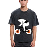 Tokyosol Sumo Riding A Sushi Bike Washed T Shirt