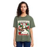 Tokyosol Funny Goose Christmas Washed T Shirt