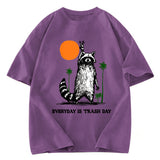 Tokyosol Everyday Is Trash Day Raccoon Washed T Shirt