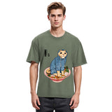 Tokyosol Japanese Cat On Ramen Washed T Shirt