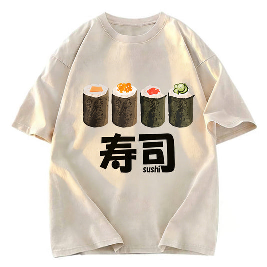 Tokyosol Kawaii Sushi Roll Washed T Shirt