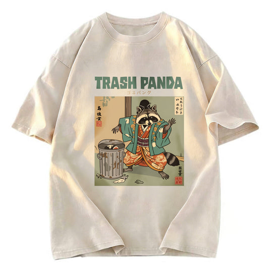 Tokyosol Trash Panda Traditional Japanese Meme Washed T Shirt