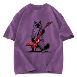 Tokyosol Raccoon Playing Guitar Washed T Shirt