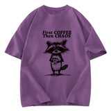 Tokyosol First Coffee Then Chaos Washed T Shirt