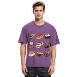 Tokyosol Cute Cat Sushi Washed T Shirt