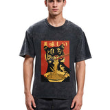 Tokyosol Tiger Eating Delicious Ramen Washed T-Shirt