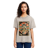 Tokyosol Kawaii Cat Lover Ramen Washed T Shirt