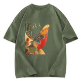 Tokyosol Golden Pheasant In The Snow Washed T Shirt