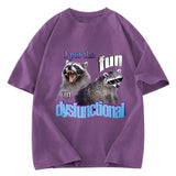 Tokyosol Fun Raccoon Meme Washed T Shirt