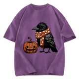 Tokyosol Crow And Pumpkin Back Washed T Shirt