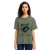 Tokyosol Stupid Raccoon Funny Washed T Shirt