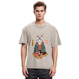 Tokyosol Neko Sushi Japan Culture Creative Washed T Shirt