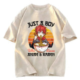 Tokyosol Just A Boy Who Loves Anime And Ramen Washed T Shirt