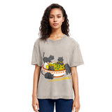 Tokyosol Kawaii Anime Cat Japanese Ramen Washed T Shirt