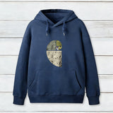 Distressed Fibonacci Spiral Geek Graphic Inkestyle Hoodie