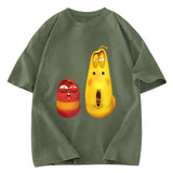 Tokyosol Smiling Larve Red and Yellow Washed T-Shirt