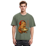 Tokyosol Japanese Gamer Capybara Washed T-Shirt