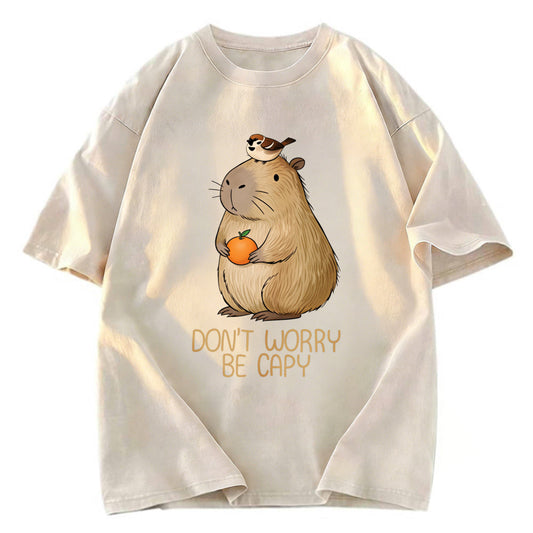 Tokyosol Capybaras Don't Worry Washed T-Shirt
