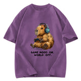 Tokyosol Capybara Life:Paused.Game:ON. Washed T-Shirt