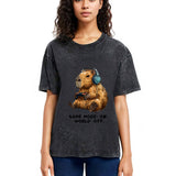 Tokyosol Capybara Life:Paused.Game:ON. Washed T-Shirt