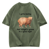Tokyosol Capybara Gotta Feeling Washed T-Shirt