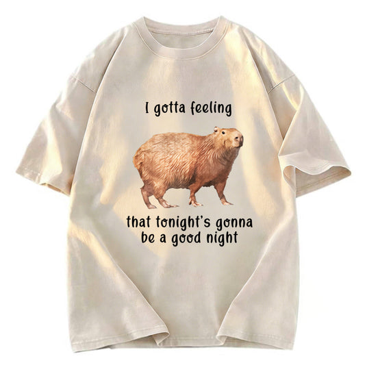 Tokyosol Capybara Gotta Feeling Washed T-Shirt