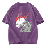Tokyosol Whole Lotta Red Hip-Hop Capybara Washed T-Shirt
