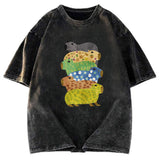 Tokyosol Colorful Capybaras Washed T-Shirt