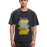 Tokyosol Colorful Capybaras Washed T-Shirt