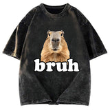 Tokyosol Bruh Capybara Washed T-Shirt