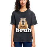 Tokyosol Bruh Capybara Washed T-Shirt