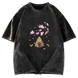 Tokyosol Sakura Cherry Blossom Japanese Washed T-Shirt