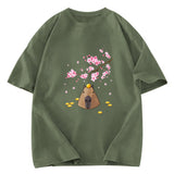 Tokyosol Sakura Cherry Blossom Japanese Washed T-Shirt