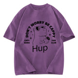 Tokyosol Capybara Be Cappy Funny Washed T-Shirt
