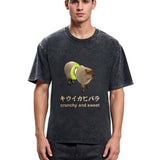 Tokyosol Kiwi Capybara Funny Meme Washed T-Shirt