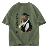 Tokyosol Capybara Billiards Player Washed T-Shirt