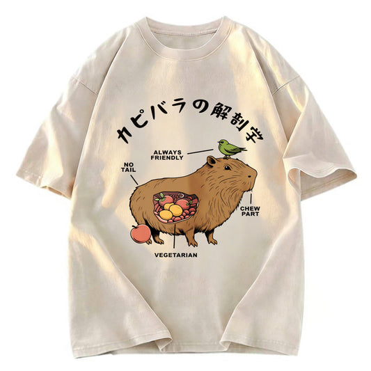 Tokyosol Capybara Anatomy Washed T-Shirt